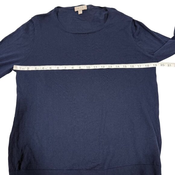 J.Crew Halle Crewneck Merino Wool Sweater Navy Blue Size L - Picture 6 of 7